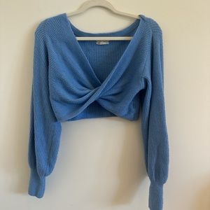 Urban Outfitters Light Blue Twist Front Sweater